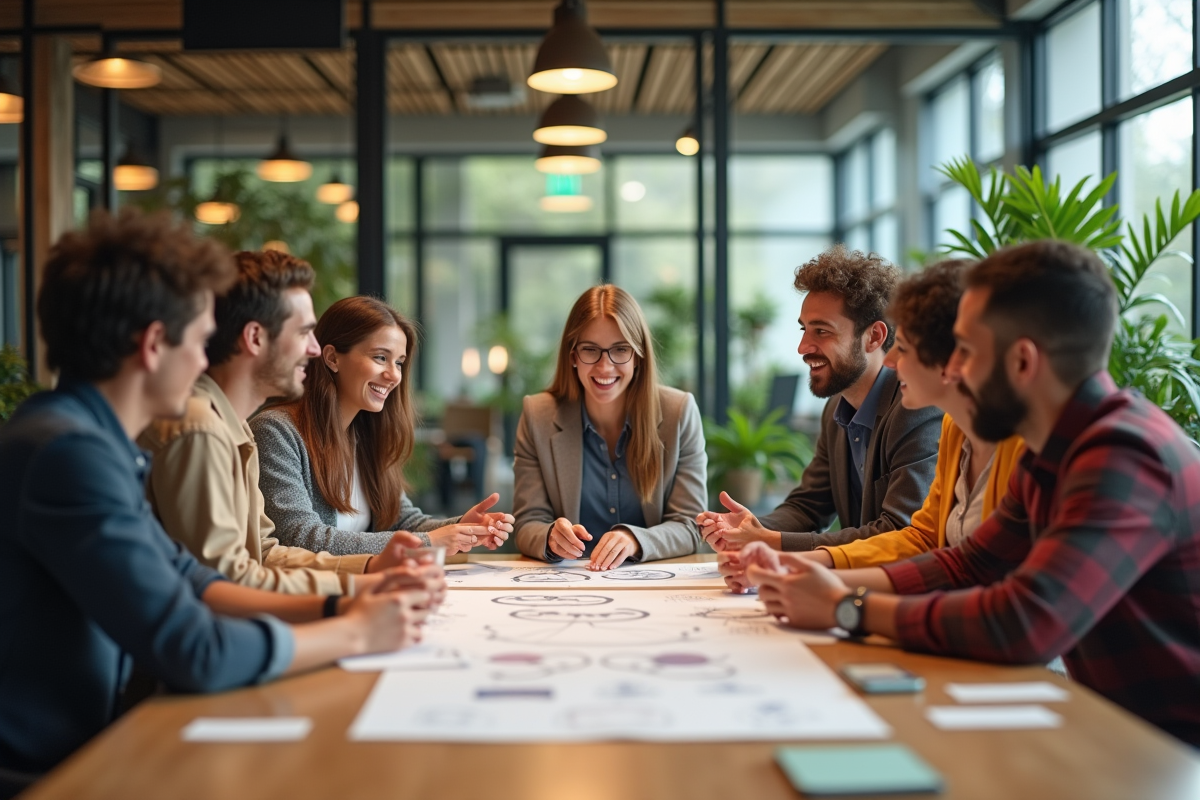 Groupe de jeunes discutant d