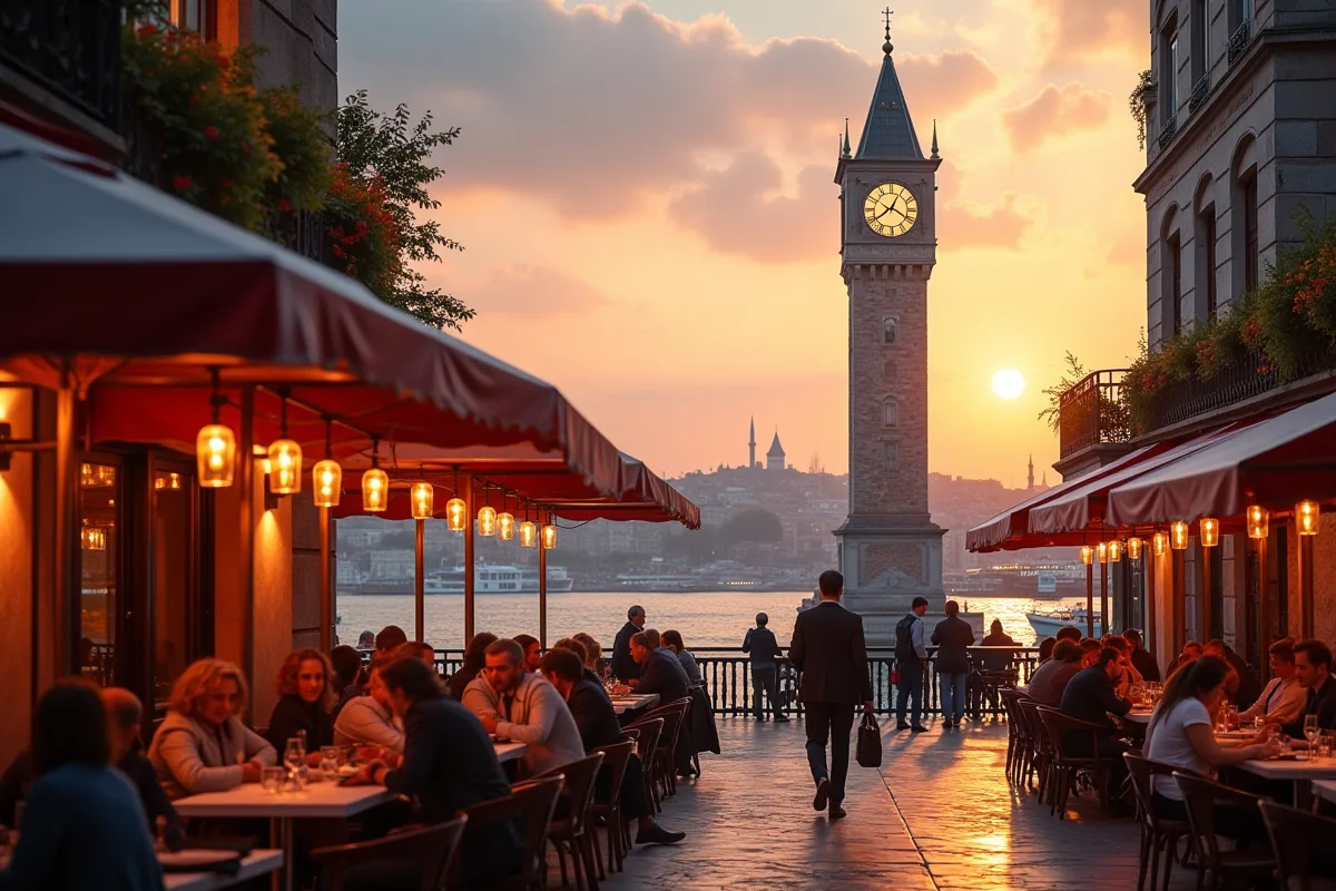 Horloge affichant l'heure en Turquie, fuseau UTC+3