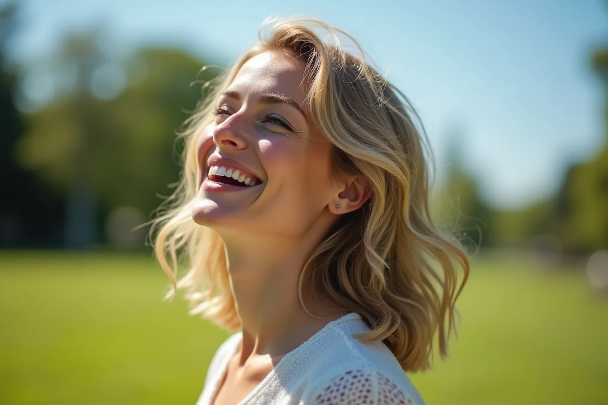 Dégradé de cheveux mi-longs pour un look estival élégant et léger