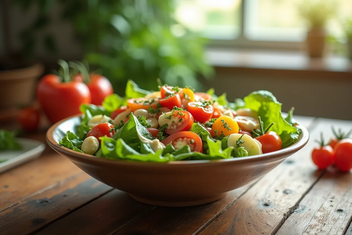 Salade colorée avec alternatives à la vinaigrette traditionnelle