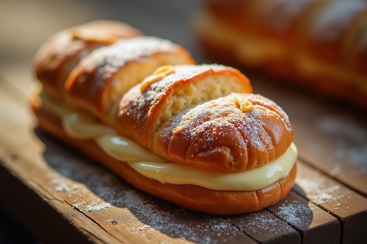Gâteau ParisBrest avec crème praliné vue de dessus