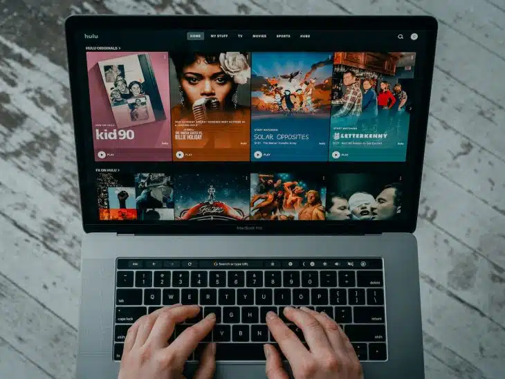 macbook pro on white table