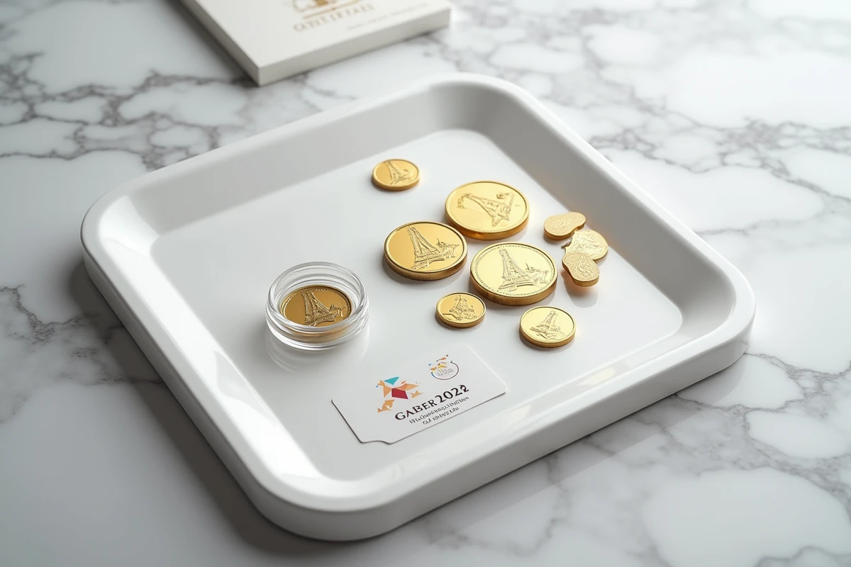Plusieurs pièces de 2 euros JO 2026 Tour Eiffel sur un plateau numismatique avec capsule de protection et certificat d'authenticité